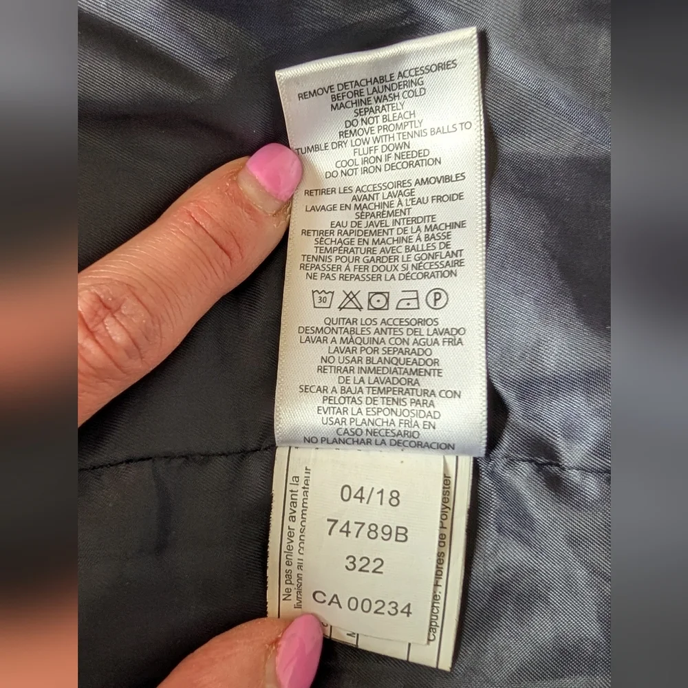 Lauren Ralph Lauren Women's Down Parka Coat Hooded Zip Front Navy Blue Size S - Picture 12 of 16